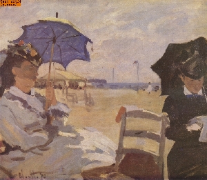 Am Strand von Trouville nach Monet